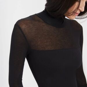 MARCELLA Black Sheer Top